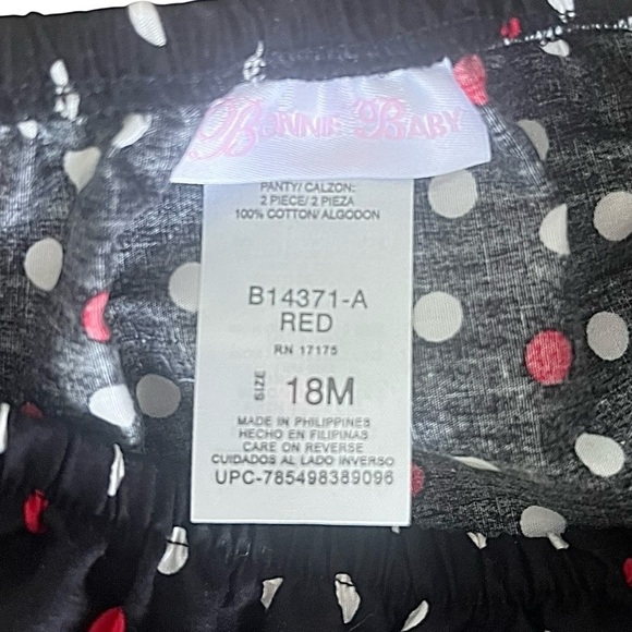 Bonnie Baby black dress and pants 18 M with red and white polka dots A-line belt - Picture 9 of 11